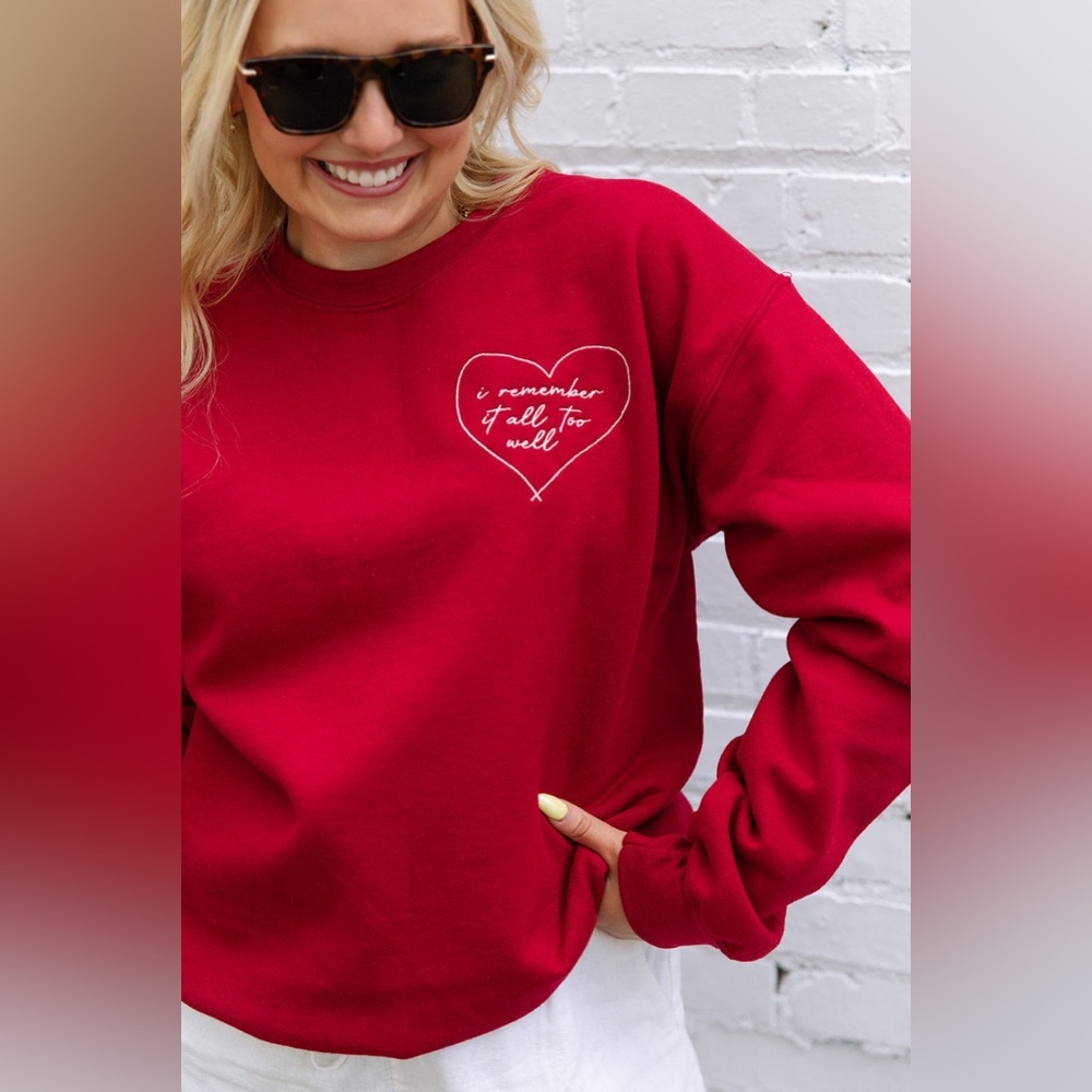 Girl Tribe Co. All too well heart embroidered Taylor swift sweatshirt